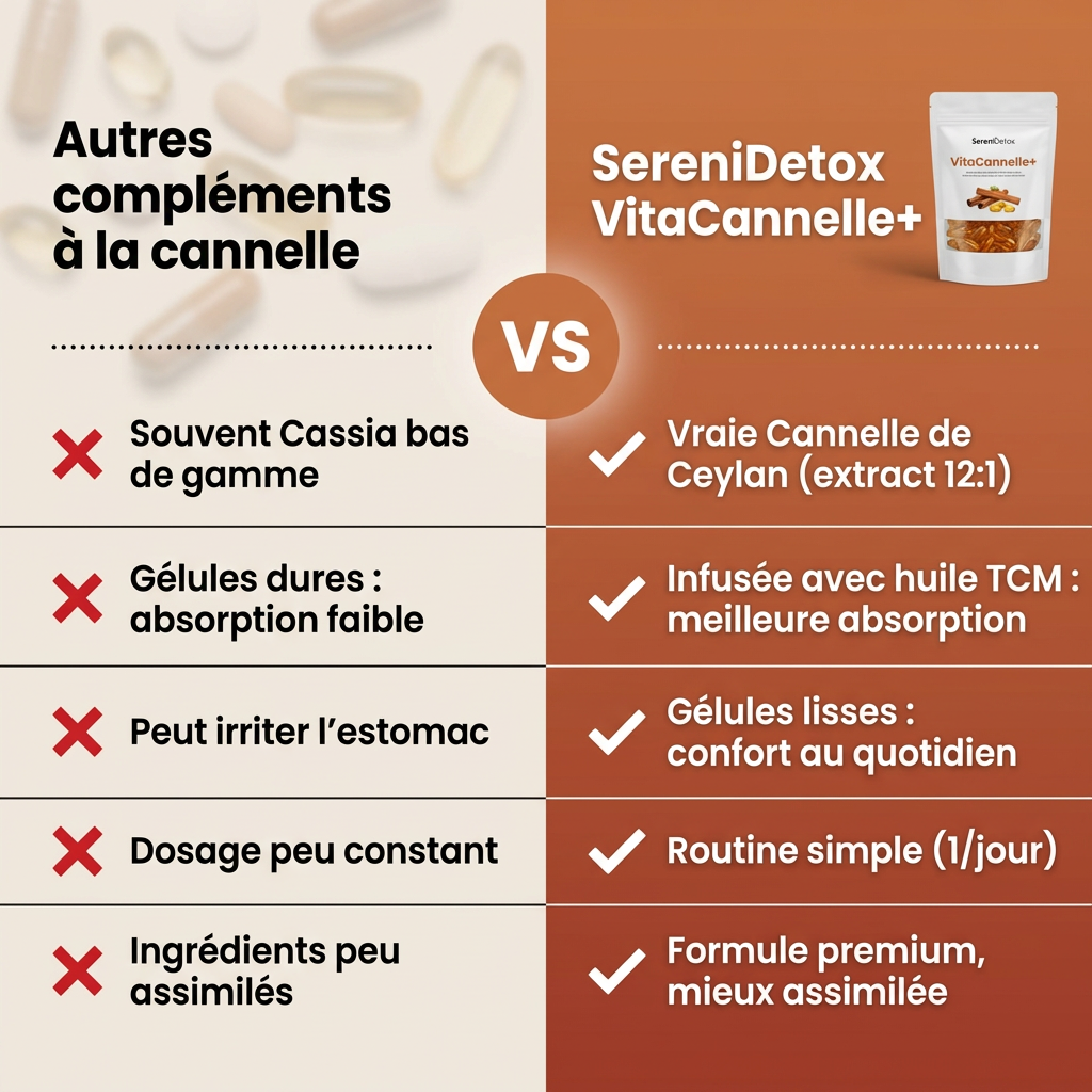 VitaCannelle+ - Cannelle de Ceylan 7200 mg Infusée à l'huile MCT